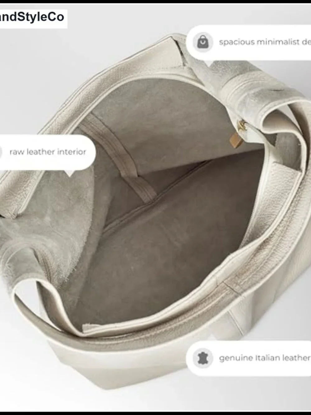 Genuine Leather Hobo Bag Zipper Large Slouchy Shoulder Purse